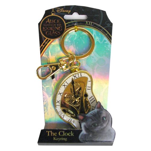 Alice in Wonderland Clock Pewter Key Chain